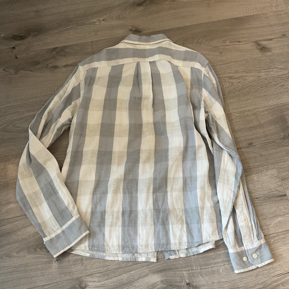 Goodfellow & CO Standard fit gray and white checkered button down shirt - Picture 3 of 8